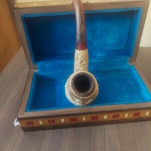 Carved Pipe with Decorative Box